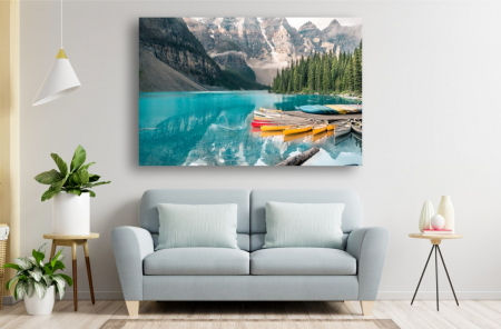 Tablouri Canvas cu peisaje - Tablou Canvas - Lacul si barcile