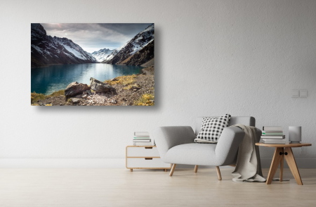 Tablouri Canvas cu peisaje - Tablou Canvas - Lacul si muntii inzapeziti