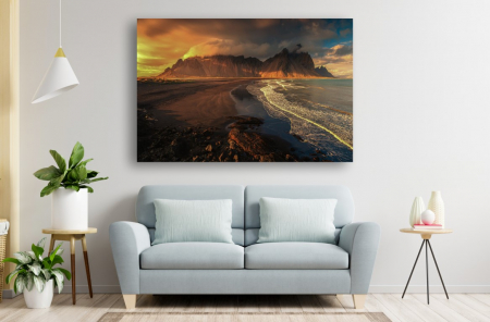 Tablouri Canvas cu peisaje - Tablou Canvas - Malul marii si muntele