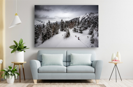 Tablouri Canvas cu peisaje - Tablou Canvas - Muntele si brazii sub zapada