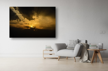 Tablouri Canvas cu peisaje - Tablou Canvas - Norii acopera soarele la apus