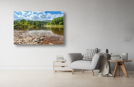 Tablouri Canvas cu peisaje - Tablou Canvas - Peisaj de vara cu lac si munte