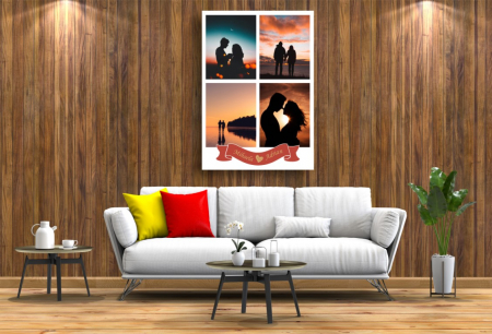 Tablou Canvas Personalizat - Cuplu (4 fotografii, orientare portrait) [1]