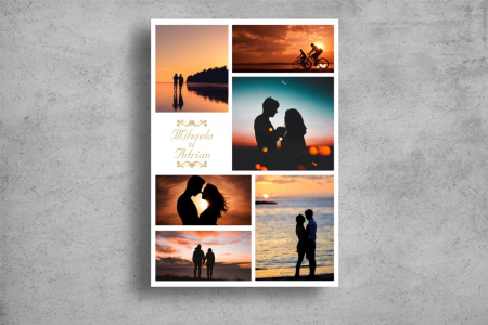 Modele Indragostiti - Tablou Canvas Personalizat - Cuplu (6 fotografii, orientare portret)