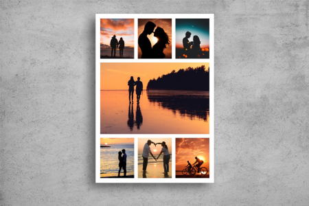 Modele Indragostiti - Tablou Canvas Personalizat - Cuplu (7 fotografii, orientare portret)