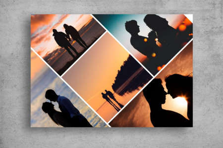 Modele Indragostiti - Tablou Canvas Personalizat - Cuplu (colaj 5 fotografii)