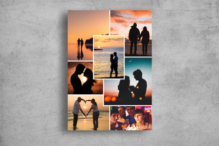 Modele Indragostiti - Tablou Canvas Personalizat - Cuplu (colaj 7 fotografii)