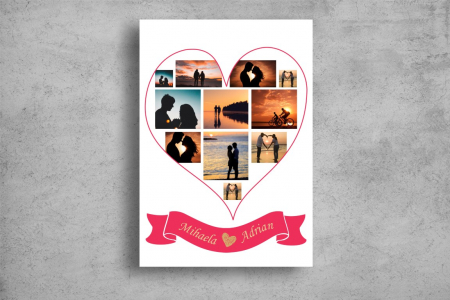 Modele Indragostiti - Tablou Canvas Personalizat - Cuplu (inima, colaj)