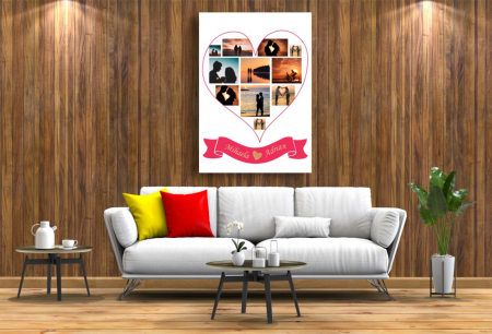 Tablou Canvas Personalizat - Cuplu (inima, colaj) [1]