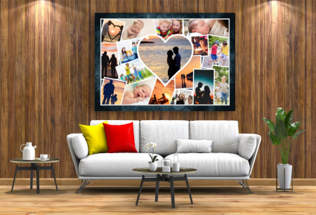 Tablou Canvas Personalizat - Cuplu (inimioara, colaj) [1]