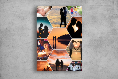 Modele Indragostiti - Tablou Canvas Personalizat - Familie (colaj 9 fotografii)