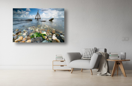 Tablouri Canvas cu peisaje - Tablou Canvas - Pietre la malul apei linistite