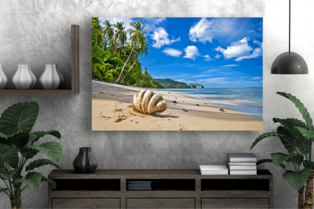 Tablouri Canvas cu peisaje - Tablou Canvas - Plaja si palmieri