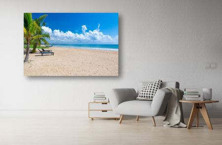 Tablouri Canvas cu peisaje - Tablou Canvas - Plaja si palmieri in paradisul tropical