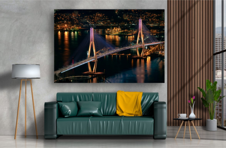 Tablouri Canvas Urbane - Tablou Canvas - Podul luminat noaptea