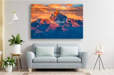 Tablouri Canvas cu peisaje - Tablou Canvas - Rasarit colorat in Himalaya