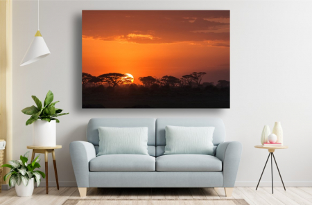 Tablouri Canvas cu peisaje - Tablou Canvas - Rasarit portocaliu de poveste