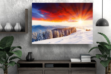 Tablouri Canvas cu peisaje - Tablou Canvas - Rasaritul iarna