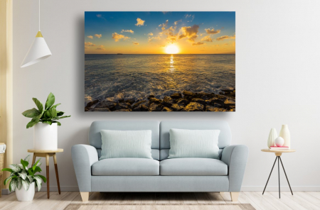 Tablouri Canvas cu peisaje - Tablou Canvas - Rasaritul la malul marii in Hawaii