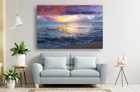 Tablouri Canvas cu peisaje - Tablou Canvas - Rasaritul, marea si cerul colorat