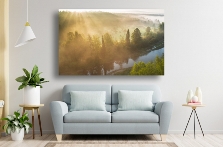 Tablouri Canvas cu peisaje - Tablou Canvas - Raul dintre munti la rasarit