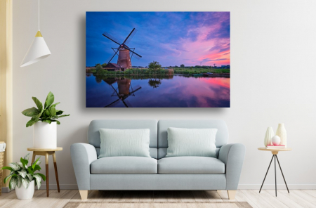 Tablouri Canvas cu peisaje - Tablou Canvas - Reflexia morii in lac la apus
