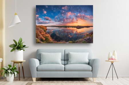 Tablouri Canvas cu peisaje - Tablou Canvas - Reflexia norilor in apa