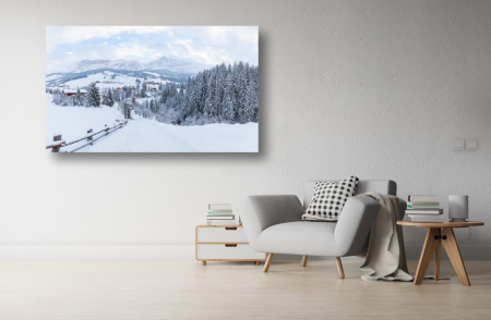 Tablouri Canvas Urbane - Tablou Canvas - Satul acoperit de zapada