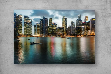 Tablou Canvas - Singapore noaptea [1]