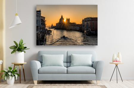 Tablouri Canvas Urbane - Tablou Canvas - Soarele pe canalele Veneziei