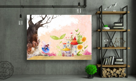 Tablouri Canvas - Copii - Fetita si castelul [1]