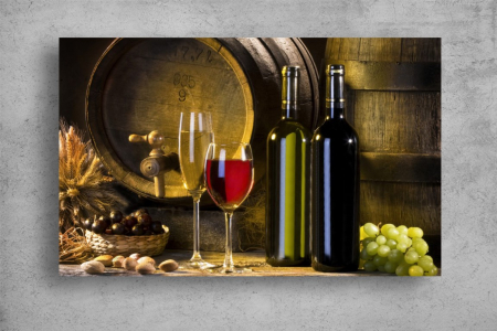 Tablouri Canvas Drinks - Tablouri Canvas Drinks - Butoi si pahare cu vin