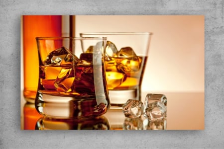 Tablouri Canvas Drinks - Tablouri Canvas Drinks - Pahare de whisky cu gheata