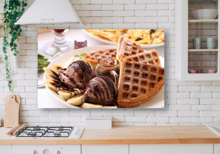 Tablouri Canvas Food - Waffles si inghetata [1]