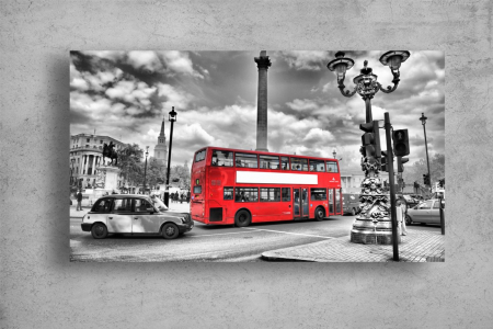 Tablouri Canvas Urbane - Tablouri Canvas Urbane - Autobuzul rosu