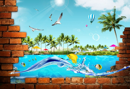 Tapet Premium Canvas - 3d abstract pasari in zbor [1]