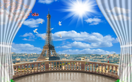 Tapet Premium Canvas - Abstract Turnul Eiffel [1]