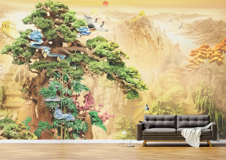 Peisaje - Tapet Premium Canvas - Abstract zidul chinezesc