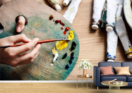 Abstract - Abstract 3D - Tapet Premium Canvas - Acuarele si culori