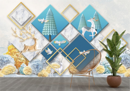 Animale - Tapet Premium Canvas - Animale in natura abstract