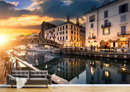 Urbane - Tapet Premium Canvas - Apus la Milano