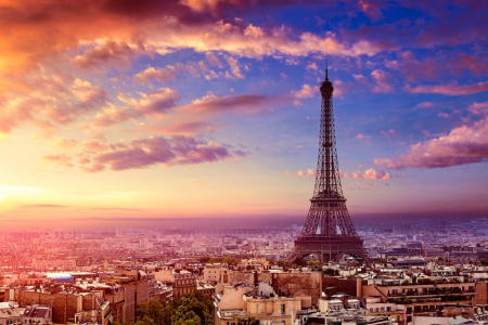 Tapet Premium Canvas - Apus la Paris [1]
