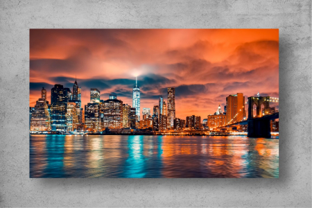 Tapet Premium Canvas - Apusul soarelui in Manhattan [1]