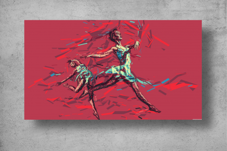 Tapet Premium Canvas - Balerinele abstract [1]