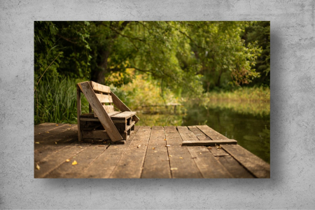 Tapet Premium Canvas - Banca din lemn pe ponton [1]