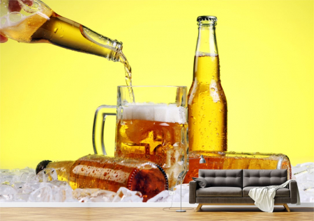 Food&drinks - Tapet Premium Canvas - Bere curgand in halba