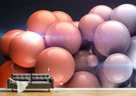Abstract - Abstract 3D - Tapet Premium Canvas - Bile colorate abstract