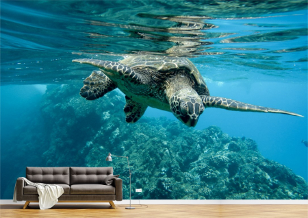 Animale - Tapet Premium Canvas - Broasca testoasa sub apa