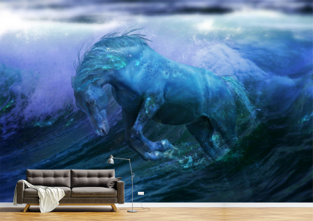 Abstract - Abstract 3D - Tapet Premium Canvas - Calul in apa abstract
