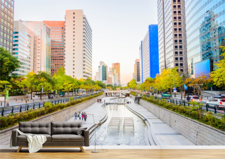 Urbane - Tapet Premium Canvas - Canal din Seul